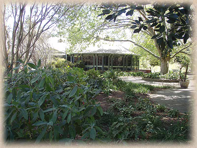 Kiosk surrounded by trees