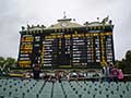 front of scoreboard