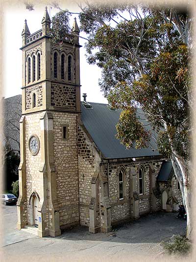 church with tree