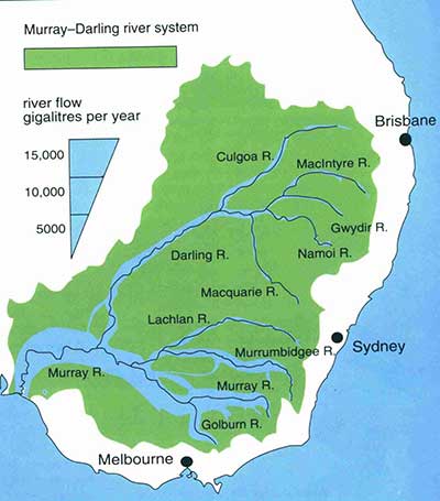 murray darling river system map