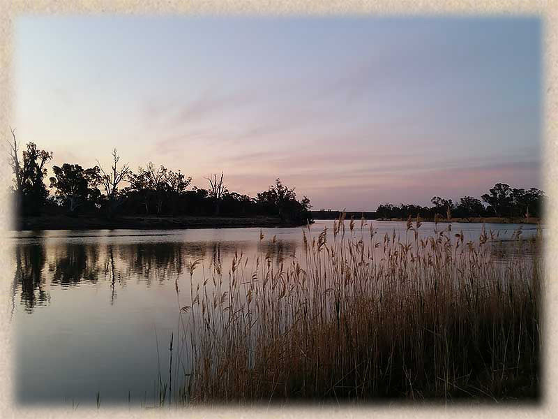 river at dusk